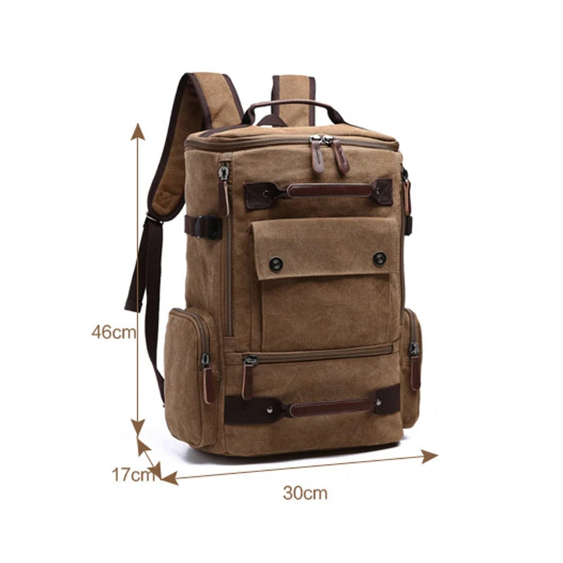 Men's Backpack Vintage Canvas Backpack School Bag
