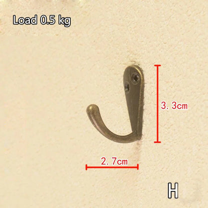 1pcs Vintage Bronze Wall Hook Coat Bag Towel Hat Hanger Robe Wall Hanging Hooks Home Bathroom Kitchen Door Anitque Racks Holder - MyLootWare