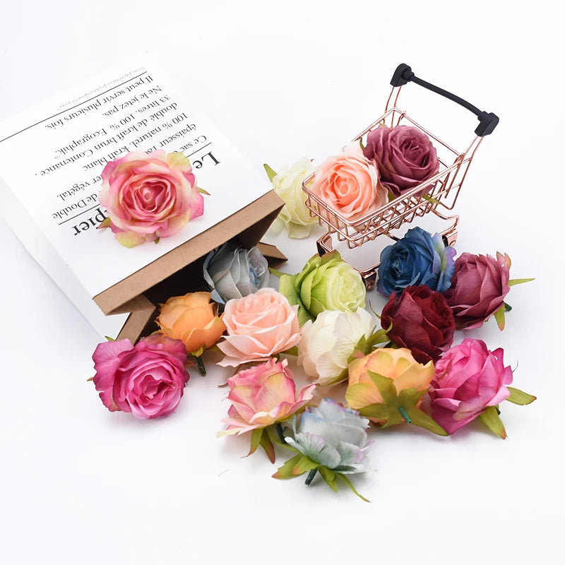 5/10 PCS Artificial Flower Silk Rose For Christmas Home garden Garlands Wall Party Wedding bridal bouquet Diy gift box Hot sales - MyLootWare