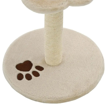 W2B VidaXL Cat Tree Beige and Brown Plush with