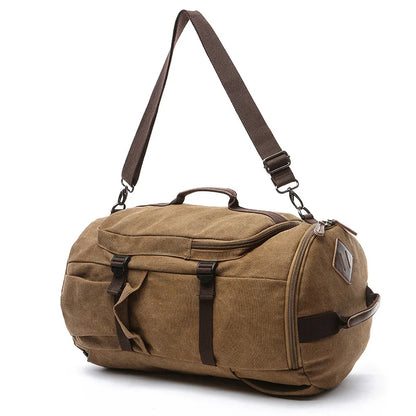 Men’s Luggage Backpack Canvas Travel Bag Large