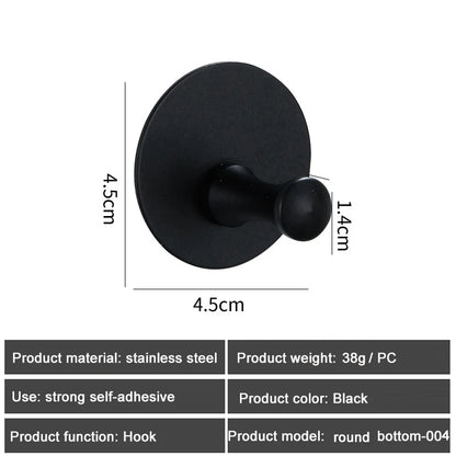 1PC Metal Hooks Strong Self Adhesive Hook Bathroom Stainless Steel Hook Wall Hangers Coat Towel Rustproof Hooks Kitchen Hardwar - MyLootWare