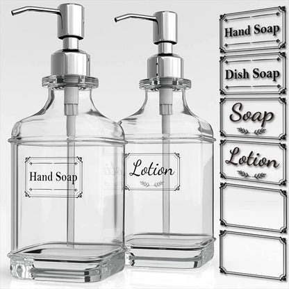 300/550Ml Soap Dispenser High Quality Antique Thick Clear Glass Hand Soap Dispenser Stainless Steel Pump Bathroom Bottles Tool - MyLootWare