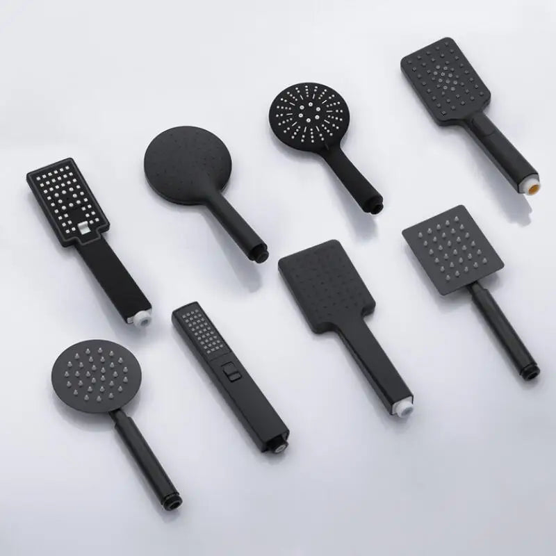 Hand-held Shower Head Water Saving Black Bathroom