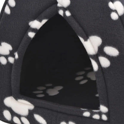W2B VidaXL XL Cat Bed Cave Black White Polyester