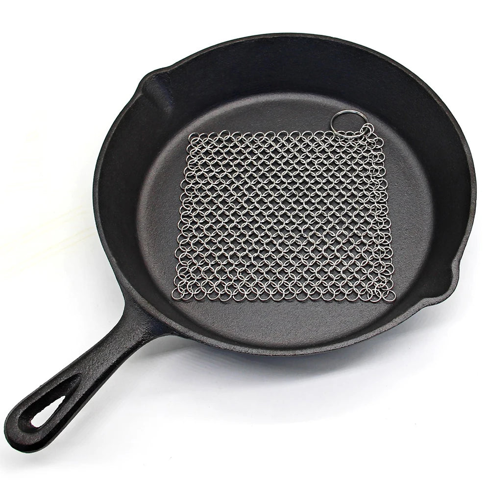 Cast Iron Cleaner Kitchen Rust Pot Pans Cleaning Scrubber Steel Rust Remover Scraper Brush Kit Metal Cleaning Brush - MyLootWare