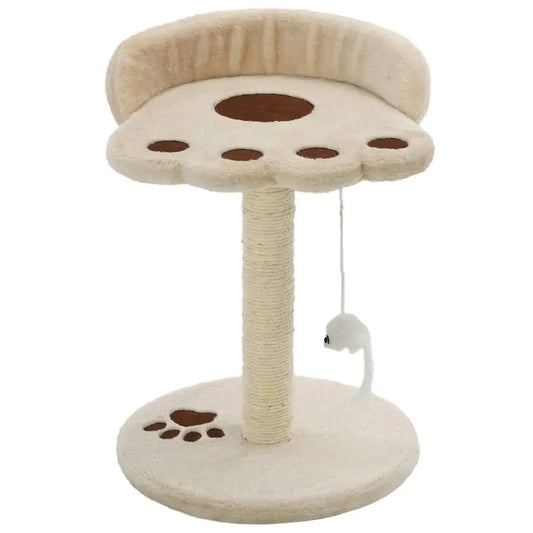 W2B VidaXL Cat Tree Beige and Brown Plush with