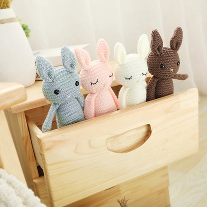24cm Baby Crochet Bunny Sleeping Doll Toy Figure Stuffed Rabbit Children Interactive Knitted Doll Baby Girlfriend Party Gifts - MyLootWare