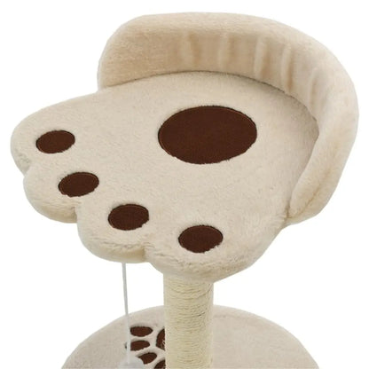 W2B VidaXL Cat Tree Beige and Brown Plush with