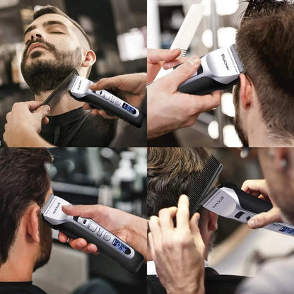 Electric Hair Clipper Unique Shaped Moving Blade Hair Trimmer LCD Display USB Rechargeable For Salon Men Hair Cutting Barber - MyLootWare