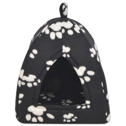 W2B VidaXL XL Cat Bed Cave Black White Polyester