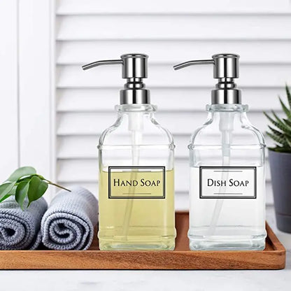 300/550Ml Soap Dispenser High Quality Antique Thick Clear Glass Hand Soap Dispenser Stainless Steel Pump Bathroom Bottles Tool - MyLootWare