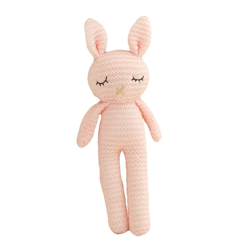 24cm Baby Crochet Bunny Sleeping Doll Toy Figure Stuffed Rabbit Children Interactive Knitted Doll Baby Girlfriend Party Gifts - MyLootWare