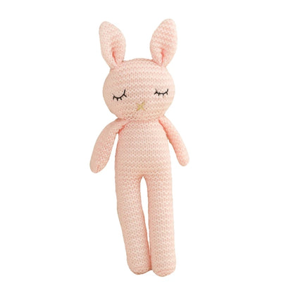 24cm Baby Crochet Bunny Sleeping Doll Toy Figure Stuffed Rabbit Children Interactive Knitted Doll Baby Girlfriend Party Gifts - MyLootWare