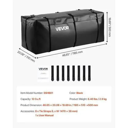 W2B Waterproof Hitch Cargo Carrier Bag 46.65 X