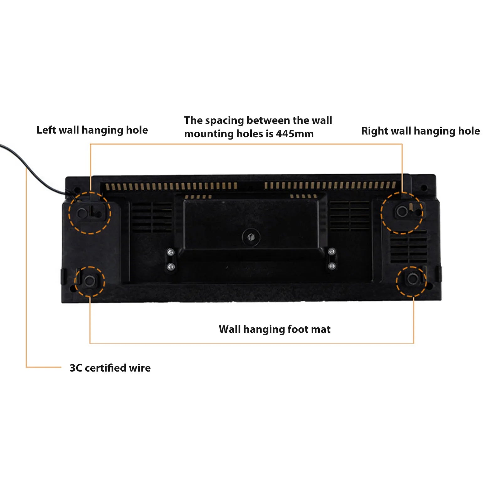 Wall Mounted Heating Machine Safety Electric Wall Mounted Heater Space Saving Nature Warm Wind with Remote Control for Bedroom - MyLootWare