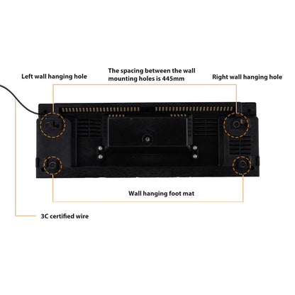 Wall Mounted Heating Machine Safety Electric Wall Mounted Heater Space Saving Nature Warm Wind with Remote Control for Bedroom - MyLootWare