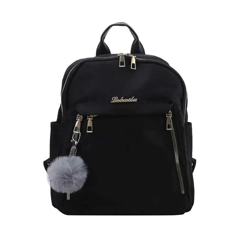 Backpacks Simple Large Capacity New Black Travel Bag For Women Solid Harajuku Student Schoolbag Backpack Unisex Bags High Street - MyLootWare