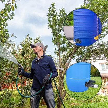 1 Set, PVC Water Barrel Spigot Kit, Connector Drain Adapter With Inner Connection For Garden, Rain Barre, Garden Tool Supplies - MyLootWare