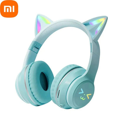 Xiaomi Cute Cat Ears Wireless Headphone Bluetooth 5.1 HiFi Stereo Noise Reduction Foldable Earphone With Mic For Game Music - MyLootWare
