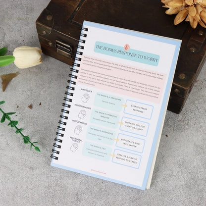 Anxiety Management Workbook for Adults | Spiral Bound Relaxation Journal | Relaxation and Social Psychology Exercises - MyLootWare