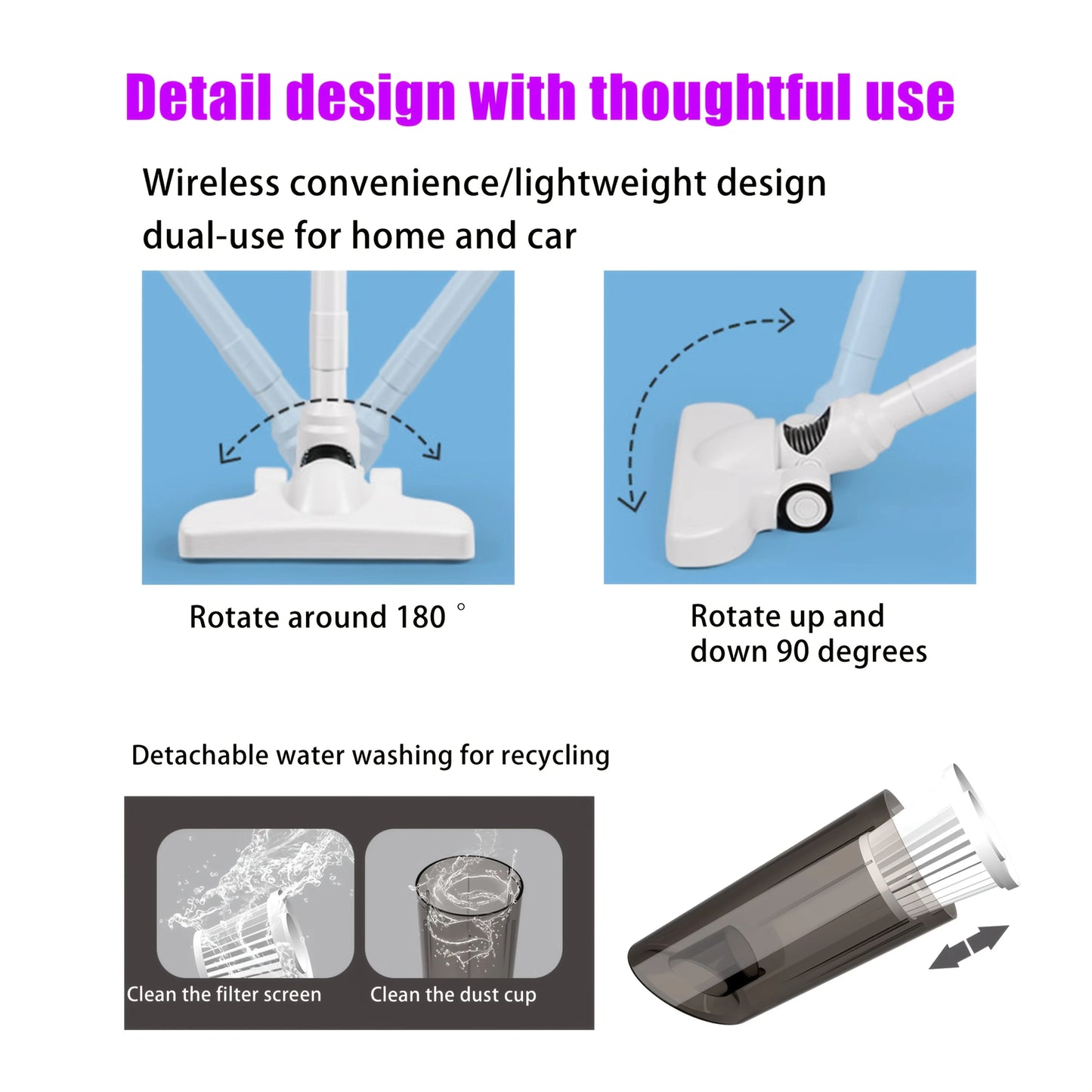 Handheld multifunctional vacuum cleaner, USB
