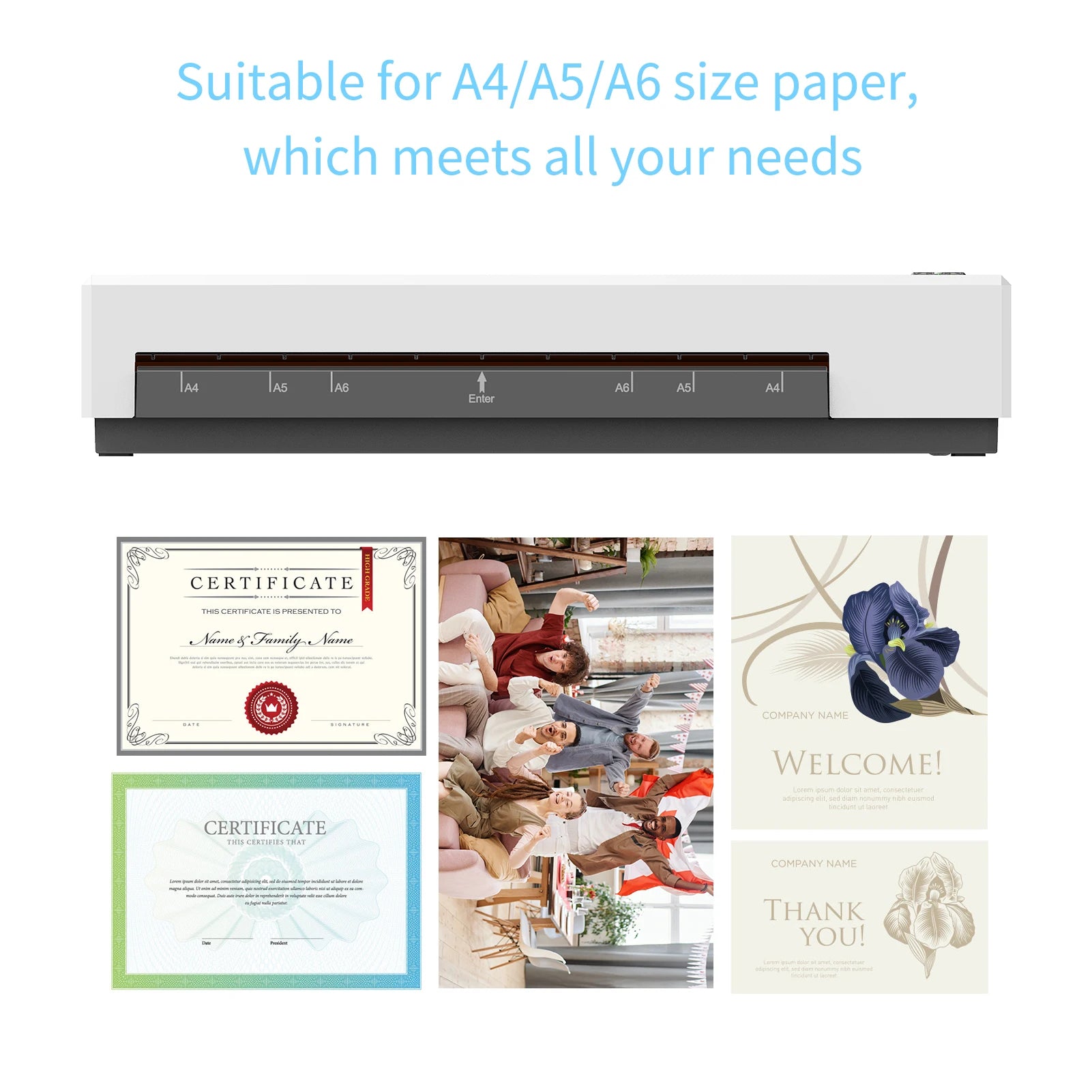 A4 Laminator Machine Hot and Cold Lamination 2 Roller System 9 inches Width Laminator Suitabe for A4/A5/A6 Laminating Pouches - MyLootWare