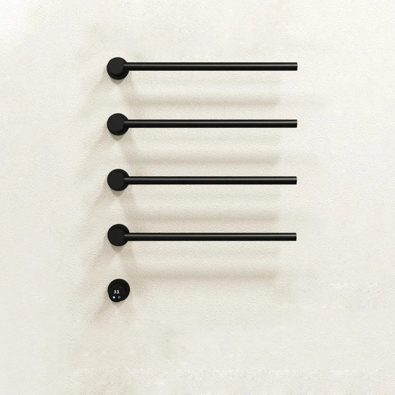 Bathroom Electric Heated Carbon Fiber Towel Rail Warmer Digital Display Temperature Time Control Smart Home Concealed Bar Dryer - MyLootWare