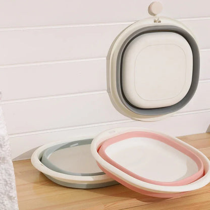 Plastic Folding Wash Basin, Portable Laundry Tub