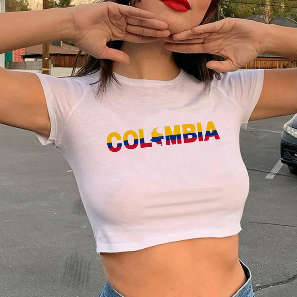 Colombia Anime Tee Women Manga Designer T-Shirt