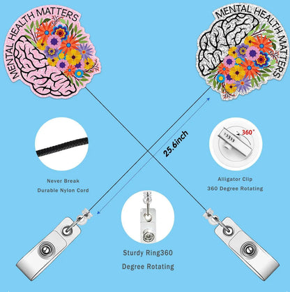 1 Piece Glitter Acrylic Retractable Nurse Badge Reel Anime Cat Bottle Brain Doctor ID Card Holder Lanyard Clip - MyLootWare