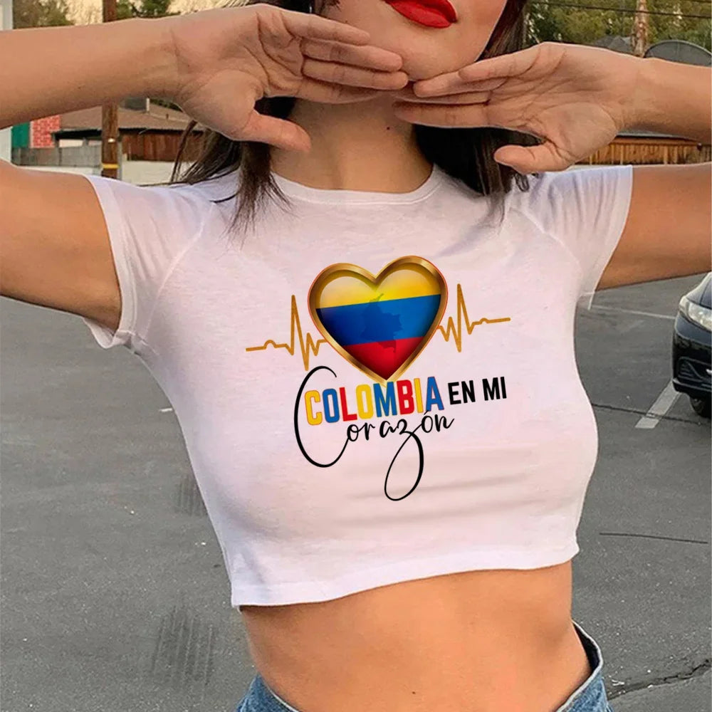 Colombia Anime Tee Women Manga Designer T-Shirt