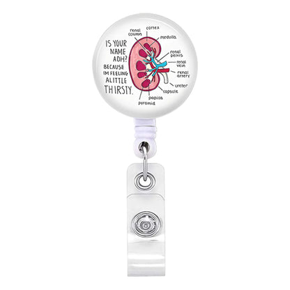 Acrylic English Badge Holder Clip Rotating Alligator Clip Retractable Badge Reel For Doctor Nurse Teacher Student Halloween Gift - MyLootWare