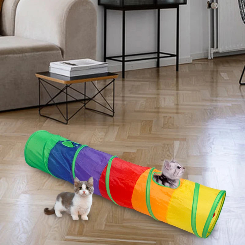 Cat Tunnel Tube Foldable Cat Toys Kitty Training Interactive Fun Toy Tunnel Bored for Puppy Kitten Pet Supplies Cat Accessorie - MyLootWare