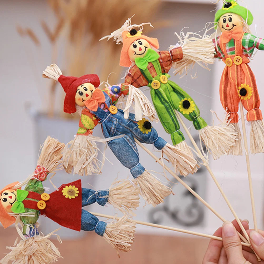 4pcs Halloween idyllic Scarecrow Adorable Scarecrow decor Mini Animated Scarecrow Bar Garden Autumn Scarecrow Decor Halloween - MyLootWare