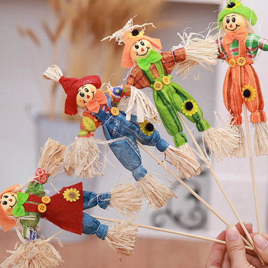 4pcs Halloween idyllic Scarecrow Adorable Scarecrow decor Mini Animated Scarecrow Bar Garden Autumn Scarecrow Decor Halloween - MyLootWare