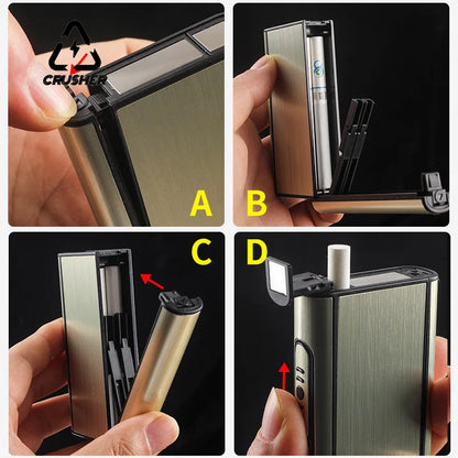 Portable Automatic Cigarette Case Waterproof Metal