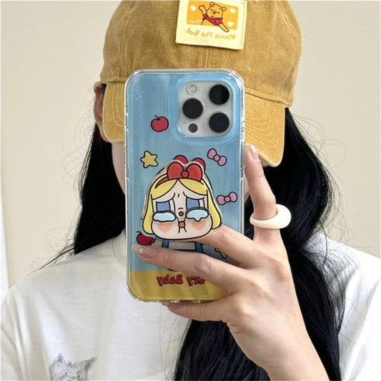 Funny Cartoon Girls Phone Case For iPhone 16 Pro 15 14 13 Pro Max Cover with Cute Stand Holder Shockproof Cases Funda