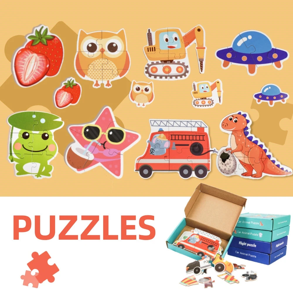 Children's puzzle toys, early education enlightenment cognition, cartoon patterns multiple themes - MyLootWare