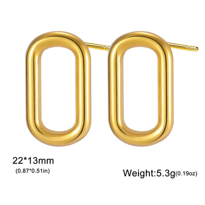 Skyrim Geometric Round Rectangle Stud Earrings for