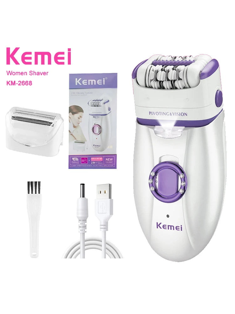 Kemei KM-2668 2-in-1 Women's Shaver Body Shaver
