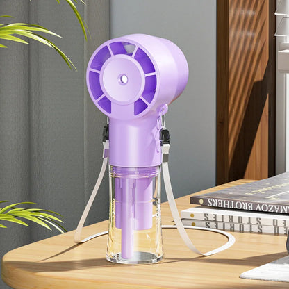 Handheld spray fan humidification and hydration