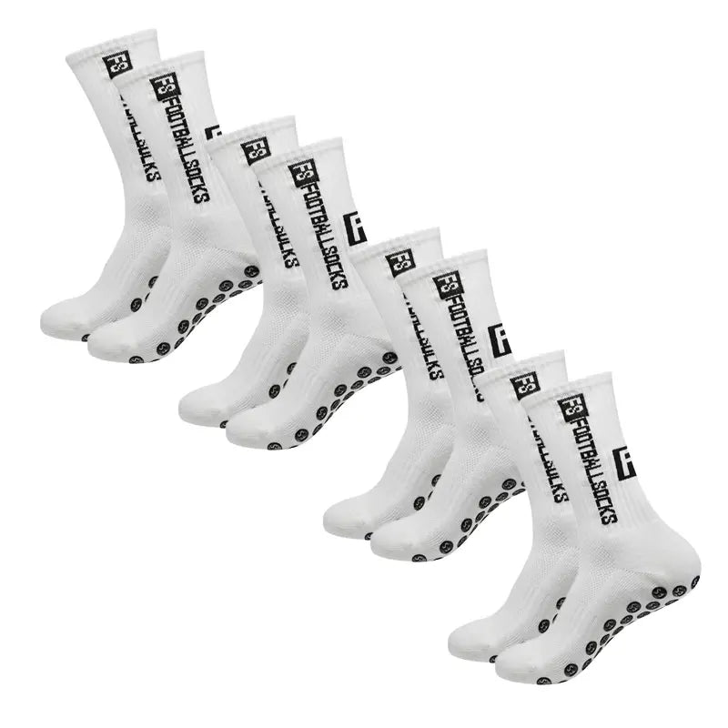 4 Pairs Soccer Socks Sports Grip Socks Anti-slip Basketball Socks Spot Rubber Anti-slip Cotton Soccer Socks - MyLootWare