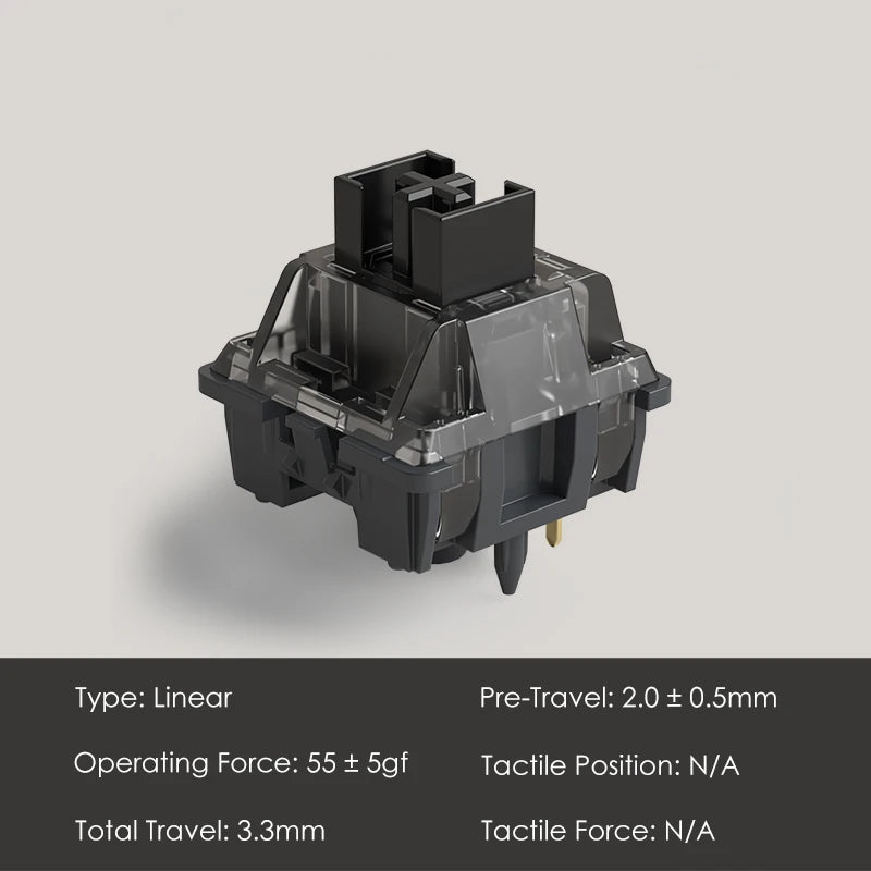 Akko V3 pro Cream Black Switches 5 Pin 55gf Linear Switch with Stable Dustproof Stem For Mx Mechanical Keyboard (45 pcs) - MyLootWare