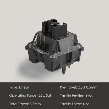 Akko V3 pro Cream Black Switches 5 Pin 55gf Linear Switch with Stable Dustproof Stem For Mx Mechanical Keyboard (45 pcs) - MyLootWare