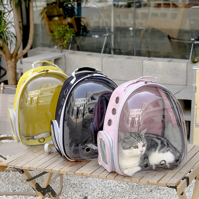 Cat Pet Carriers Dog pet backpacks portable transparent space capsules Soft Side Backpack Travel Bags Outgoing cat supplies - MyLootWare