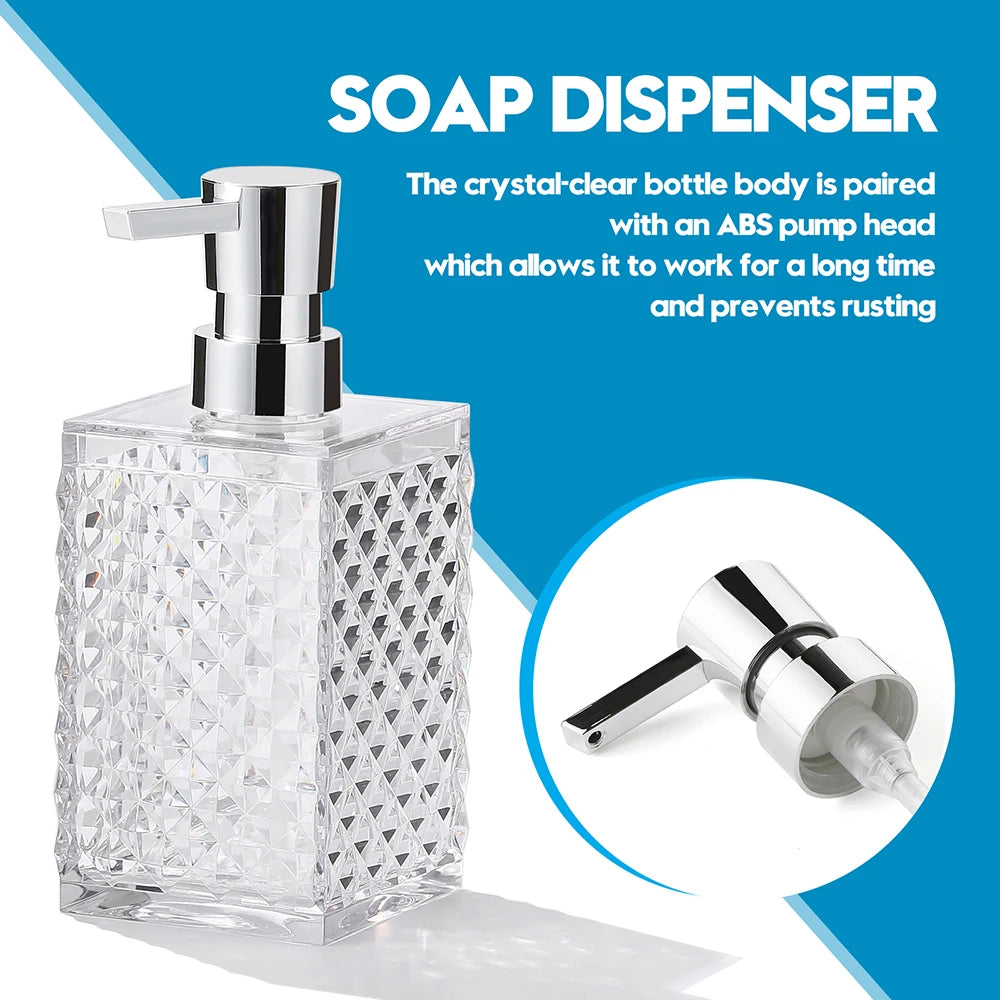 Clear Acrylic Liquid Hand Soap Dispenser（10oz）