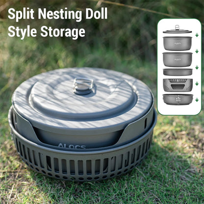 Camping Cookware Portable Camping Stove Outdoor Cooking Set for Backpacking Hiking Picnic BBQ - MyLootWare