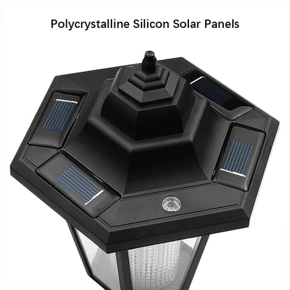 Retro Solar Wall Lights, Outdoor Hexagonal Lamp,