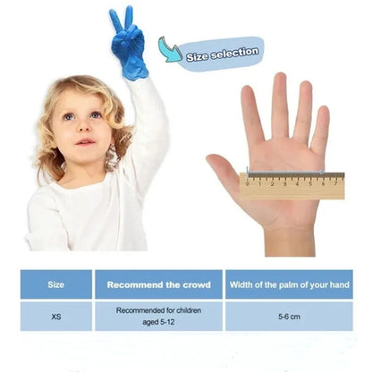 20/50PCS Nitrile Disposable Gloves for Kids 5-12 Years Powder Free Latex Free Gloves for Gardening Painting Cleaning Cooking DIY - MyLootWare